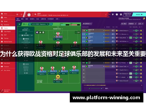 为什么获得欧战资格对足球俱乐部的发展和未来至关重要