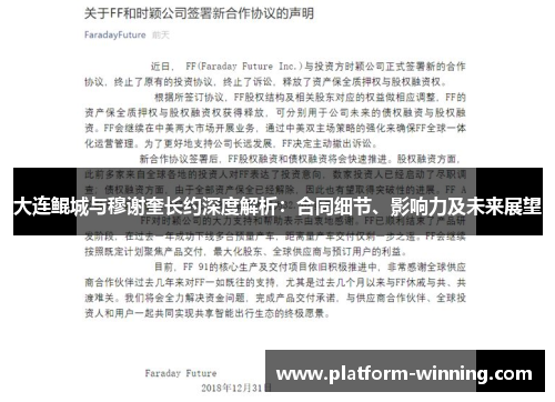 大连鲲城与穆谢奎长约深度解析：合同细节、影响力及未来展望