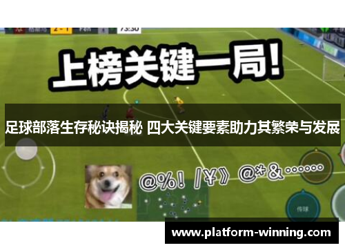 足球部落生存秘诀揭秘 四大关键要素助力其繁荣与发展